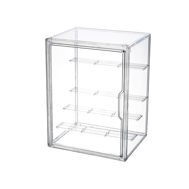 Vitrină de expunere pentru figuri, din PET transparent, cu compartimente, poate fi stivuit, capacitate 12 L, design modern