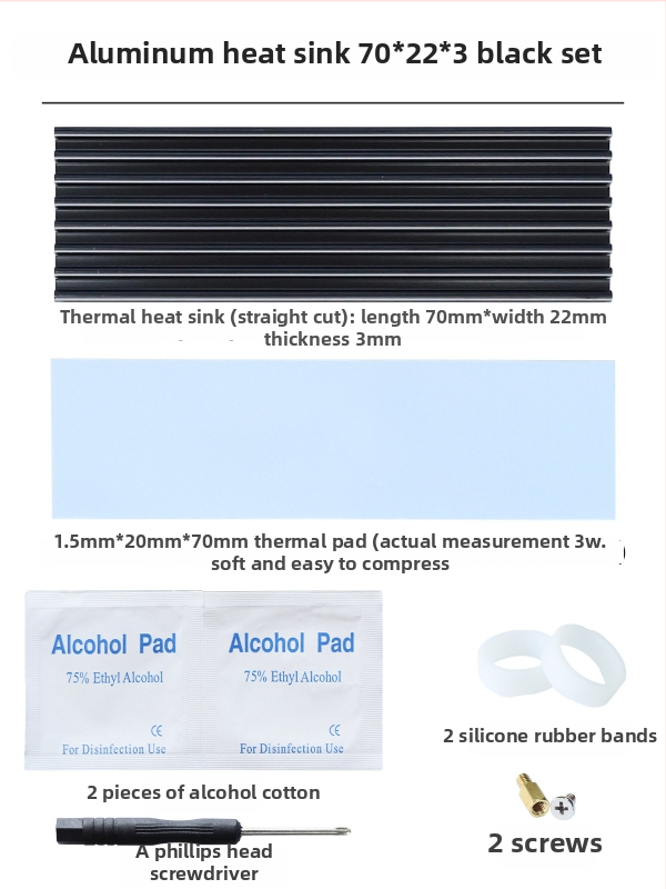 M.2 SSD dzesētājs 2280, alumīnijs, piemērots cietajam diskam, portatīvajam un galddatoram