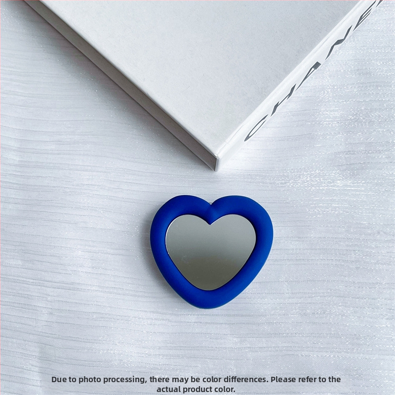 Silikona sirds formas spogulis uz galda statīvs, snap-on, universālais telefona turētājs, modelis 01