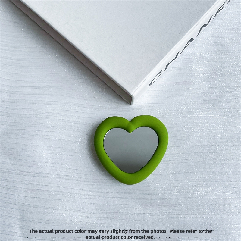 Silikona sirds formas spogulis uz galda statīvs, snap-on, universālais telefona turētājs, modelis 01