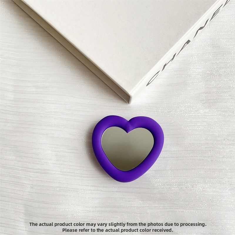 Silikona sirds formas spogulis uz galda statīvs, snap-on, universālais telefona turētājs, modelis 01