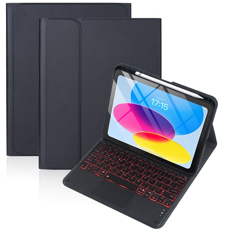 Zaštitna torbica za iPad Air 11-inčni s Bluetooth tipkovnicom i touchpadom, osvijetljene tipke, džep za olovku i držač