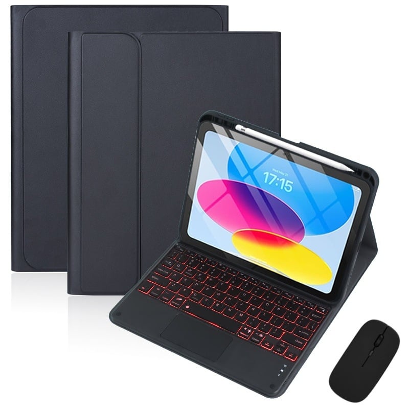 Zaštitna torbica za iPad Air 11-inčni s Bluetooth tipkovnicom i touchpadom, osvijetljene tipke, džep za olovku i držač