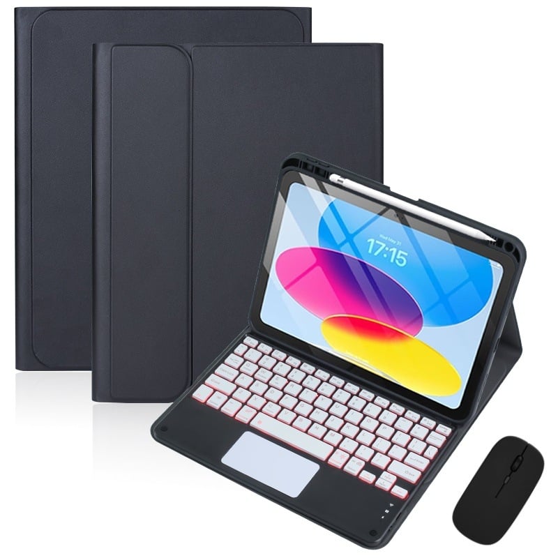 Zaštitna torbica za iPad Air 11-inčni s Bluetooth tipkovnicom i touchpadom, osvijetljene tipke, džep za olovku i držač