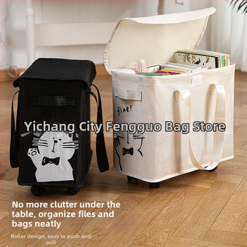 Kolesový úložný kôš pod stolom, materiál 600D Oxford, model zixun, štýl kreslený roztomilý