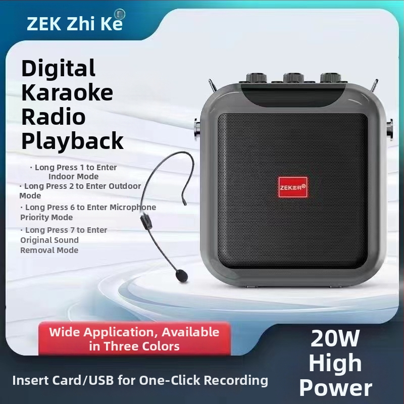 Zhike K92 Prenosný Bluetooth karaoke reproduktor, 15 W, Bluetooth 5.0, vstavaná batéria 4000–6000 mAh, frekvenčný rozsah 100 Hz–20 kHz, SNR ≥70 dB