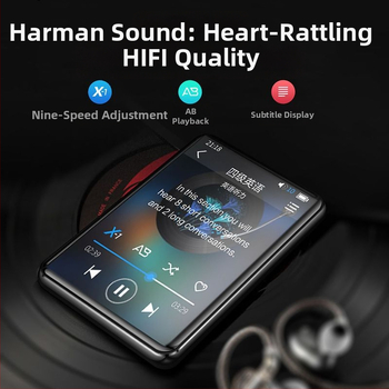 MP4/MP3 mūzikas atskaņotājs ar skārienjūgu un Bluetooth – ārkārtīgi plāns, lasīšanai romānu