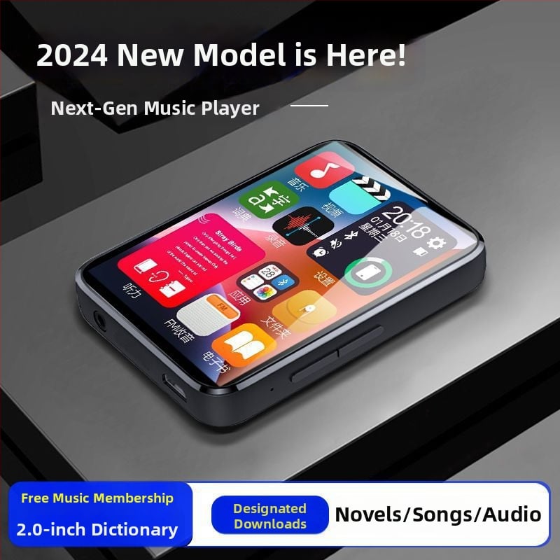 MP4/MP3 mūzikas atskaņotājs ar skārienjūgu un Bluetooth – ārkārtīgi plāns, lasīšanai romānu