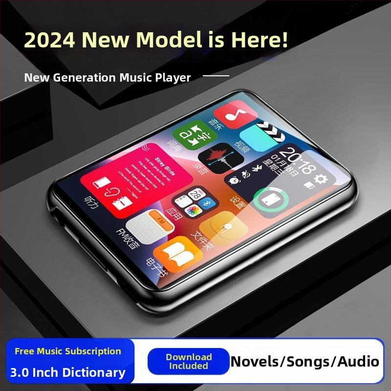 MP4/MP3 mūzikas atskaņotājs ar skārienjūgu un Bluetooth – ārkārtīgi plāns, lasīšanai romānu