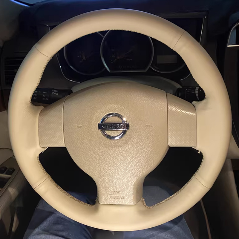 Ručno šivana kožna navlaka za volan za Nissan Sylphy Classic (Liwei, Yida, Tiida), potpuna zaštita