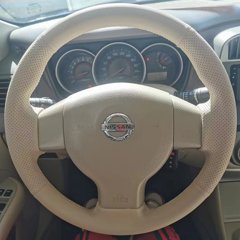 Ručno šivana kožna navlaka za volan za Nissan Sylphy Classic (Liwei, Yida, Tiida), potpuna zaštita