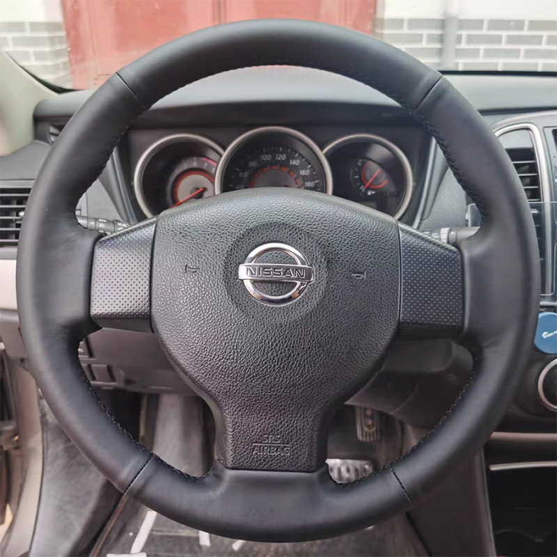 Ručno šivana kožna navlaka za volan za Nissan Sylphy Classic (Liwei, Yida, Tiida), potpuna zaštita