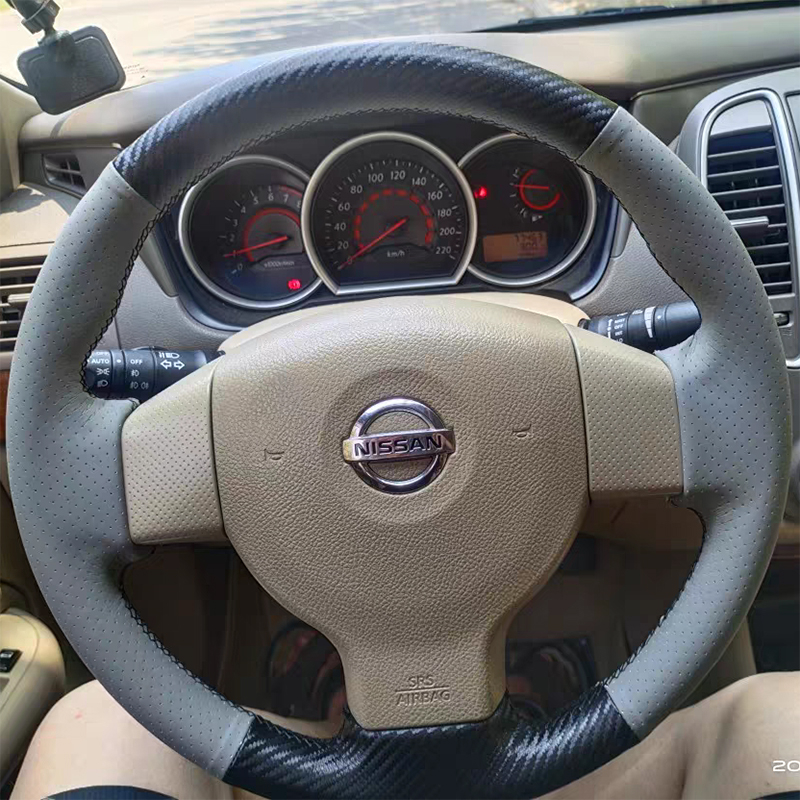Ručno šivana kožna navlaka za volan za Nissan Sylphy Classic (Liwei, Yida, Tiida), potpuna zaštita
