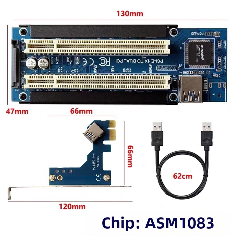 Karta adaptéra USB-PCI pre záznam videa a riadenie, CX12, ASM1083, meďové jadro, rýchlosť prenosu 500