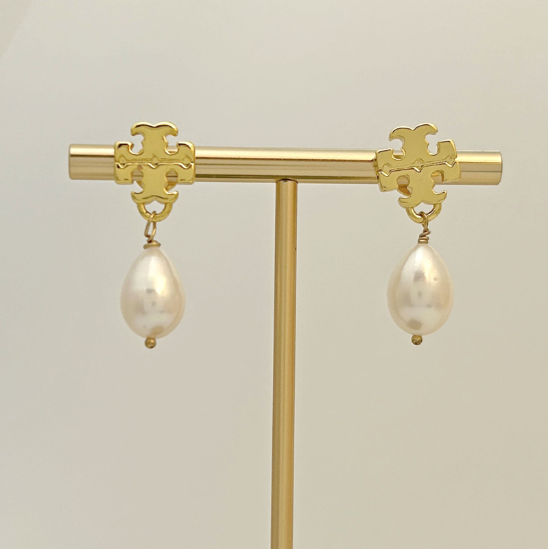 Ženski naušnice od prirodnih bisera u obliku križa, ručna izrada, 925 srebrna post, barokni stil