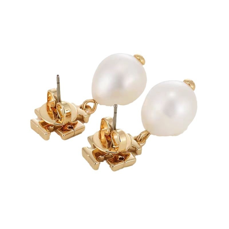 Ženski naušnice od prirodnih bisera u obliku križa, ručna izrada, 925 srebrna post, barokni stil