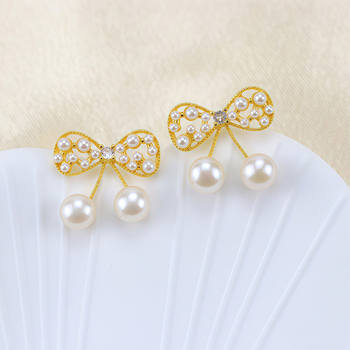 Perlovane naušnice u obliku ruže, 925 srebrna post, ukrašene perlama, vila stil