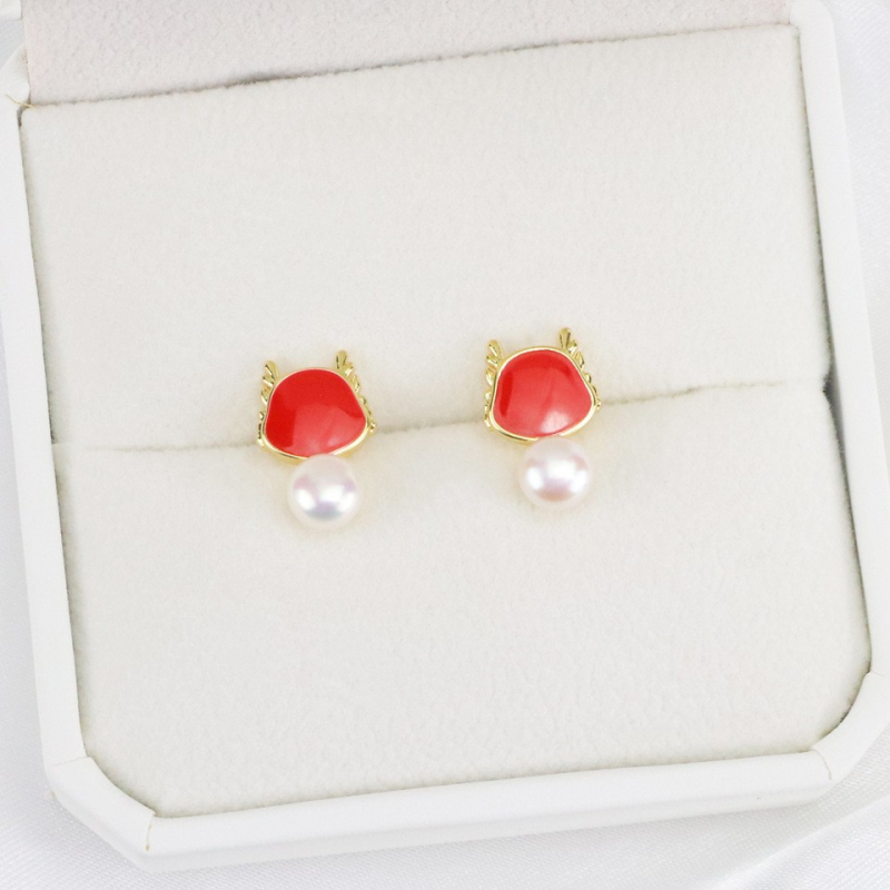 Perlovane naušnice u obliku ruže, 925 srebrna post, ukrašene perlama, vila stil