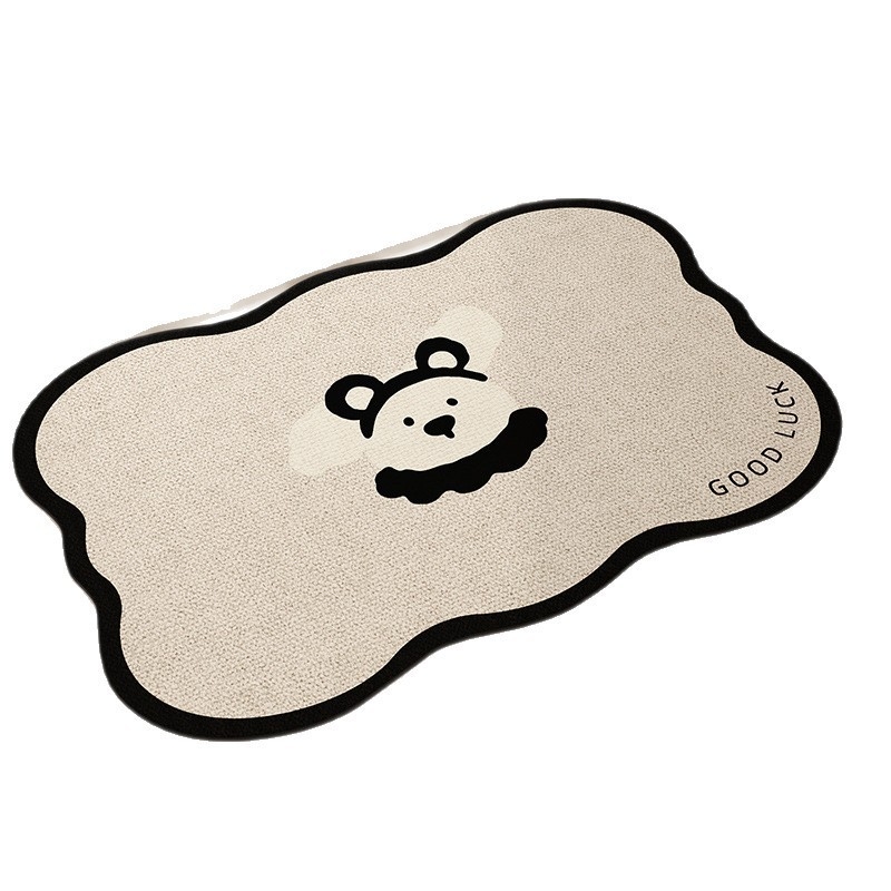 Covor de baie în formă de extraterestru, cu design cartoon, din diatom mud, uscare rapidă, anti-derapare, imprimare personalizabilă, potrivit pentru baie și intrare