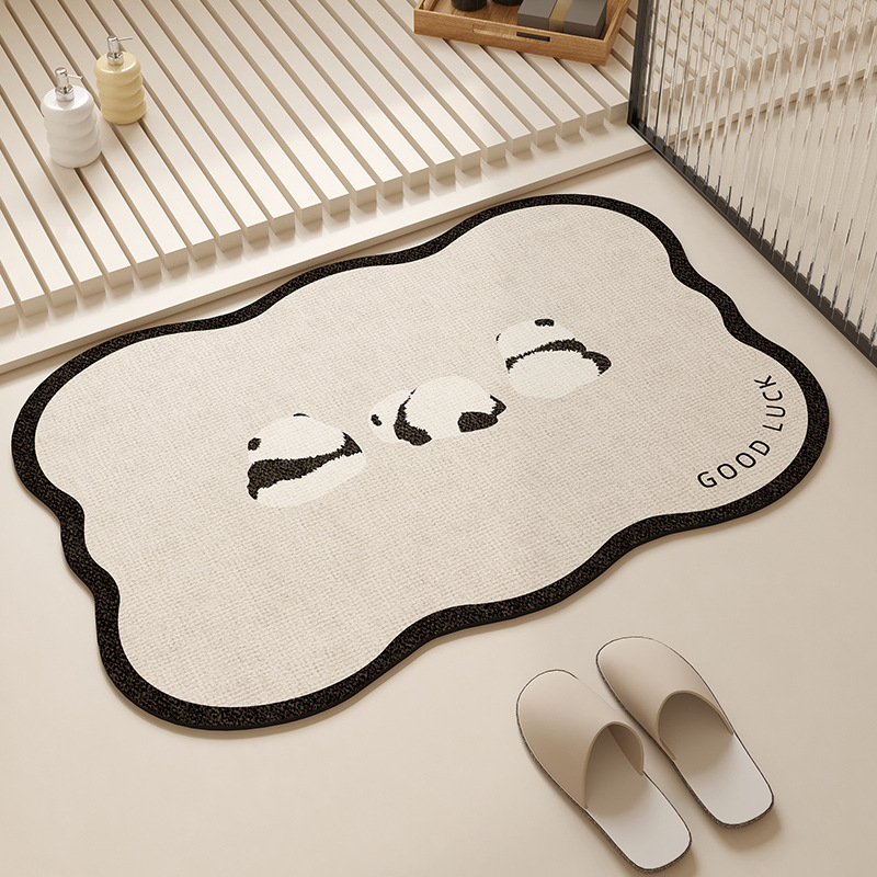 Covor de baie în formă de extraterestru, cu design cartoon, din diatom mud, uscare rapidă, anti-derapare, imprimare personalizabilă, potrivit pentru baie și intrare