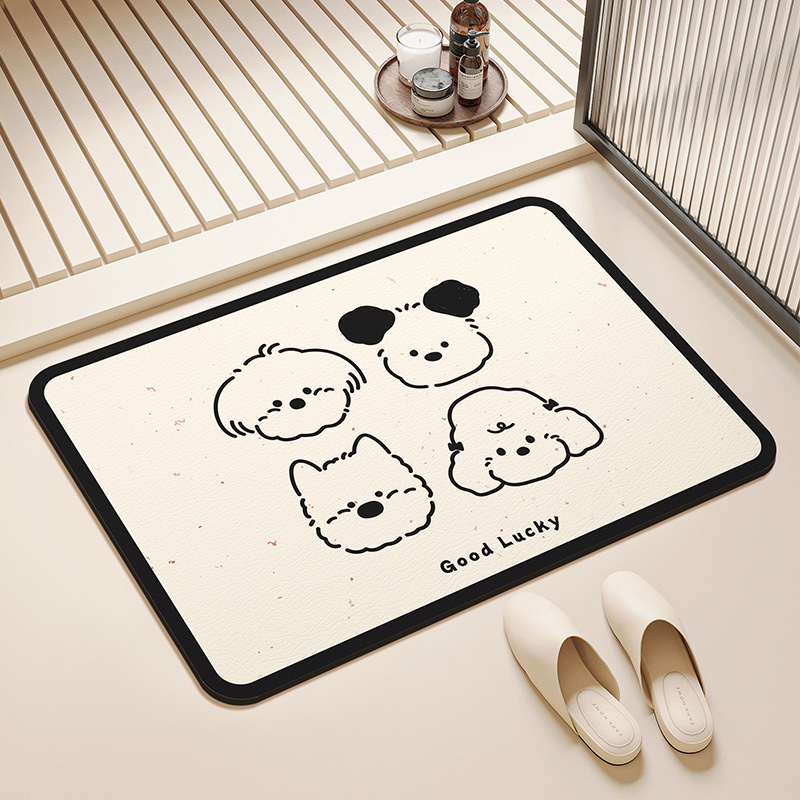 Covor de baie în formă de extraterestru, cu design cartoon, din diatom mud, uscare rapidă, anti-derapare, imprimare personalizabilă, potrivit pentru baie și intrare