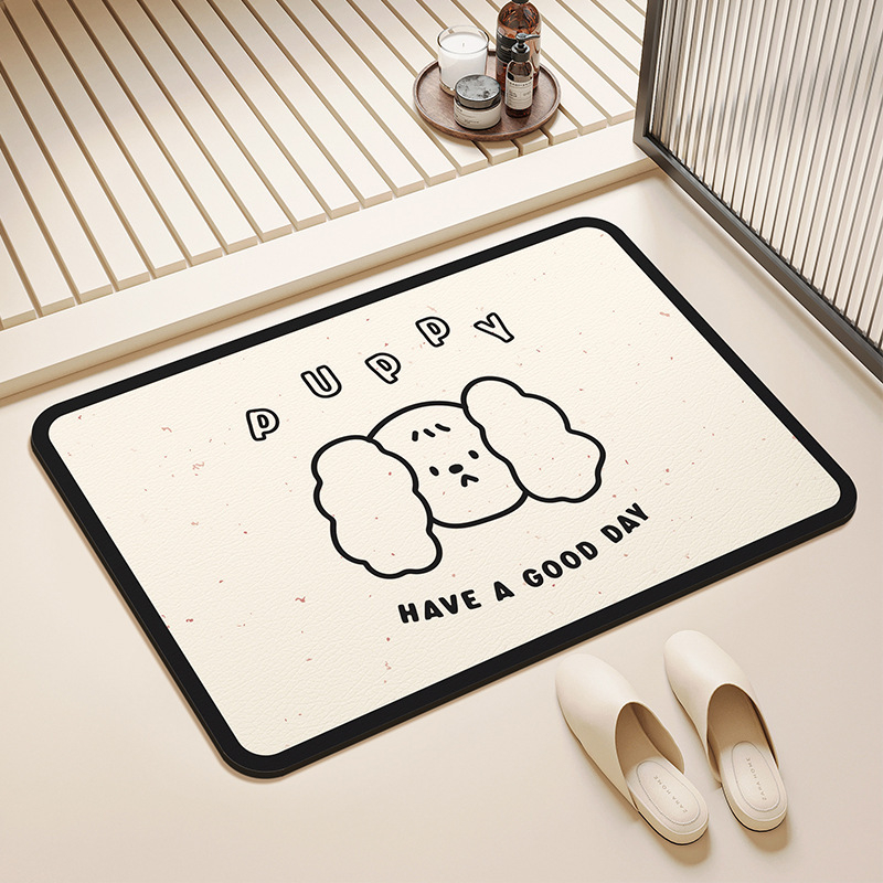 Covor de baie în formă de extraterestru, cu design cartoon, din diatom mud, uscare rapidă, anti-derapare, imprimare personalizabilă, potrivit pentru baie și intrare