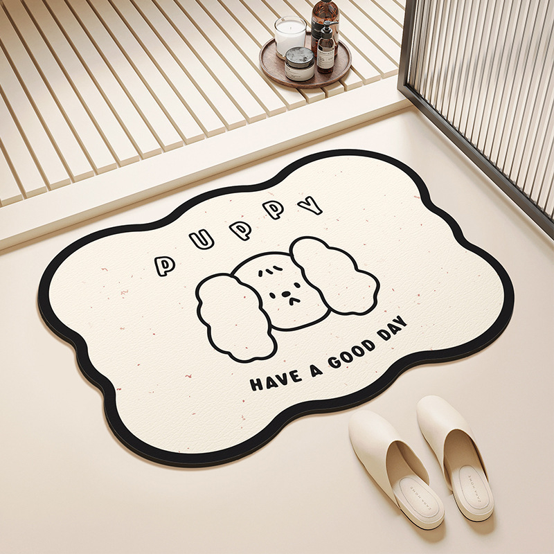 Covor de baie în formă de extraterestru, cu design cartoon, din diatom mud, uscare rapidă, anti-derapare, imprimare personalizabilă, potrivit pentru baie și intrare