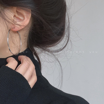 Hansha Geometrijski bakreni naušnice, jednostavan stil, elektroplatirane, ušna igla od srebra 925