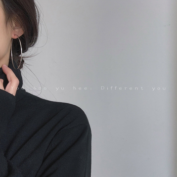 Hansha Geometrijski bakreni naušnice, jednostavan stil, elektroplatirane, ušna igla od srebra 925