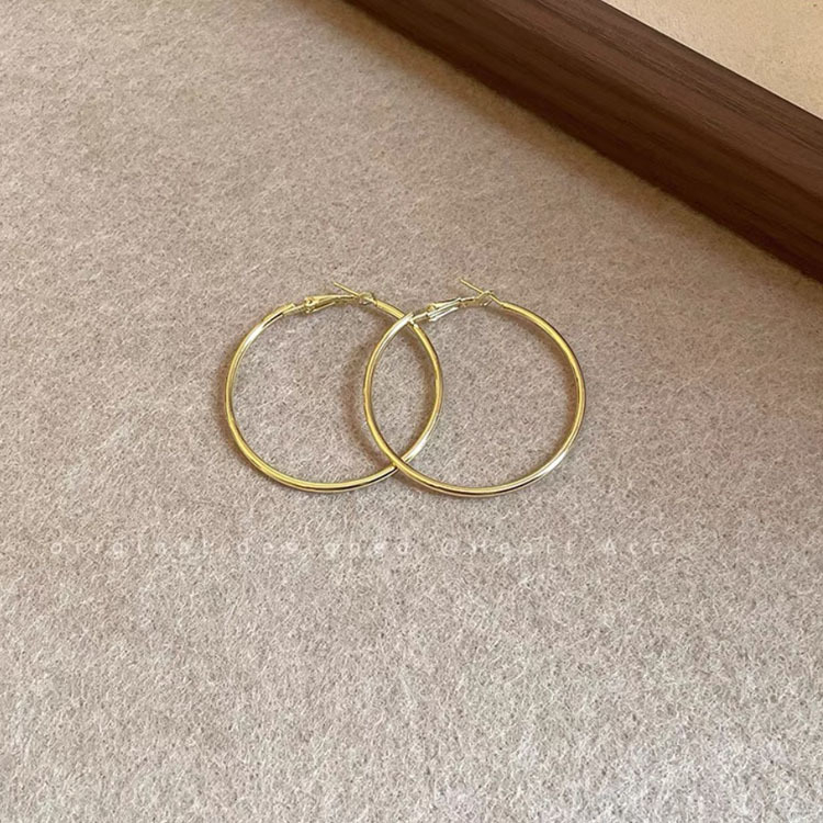 Hansha Geometrijski bakreni naušnice, jednostavan stil, elektroplatirane, ušna igla od srebra 925