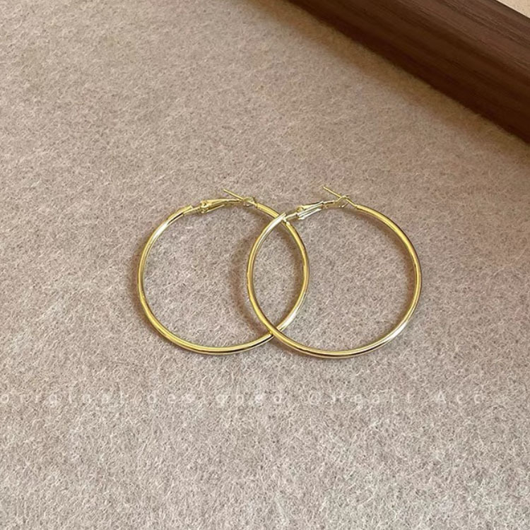 Hansha Geometrijski bakreni naušnice, jednostavan stil, elektroplatirane, ušna igla od srebra 925