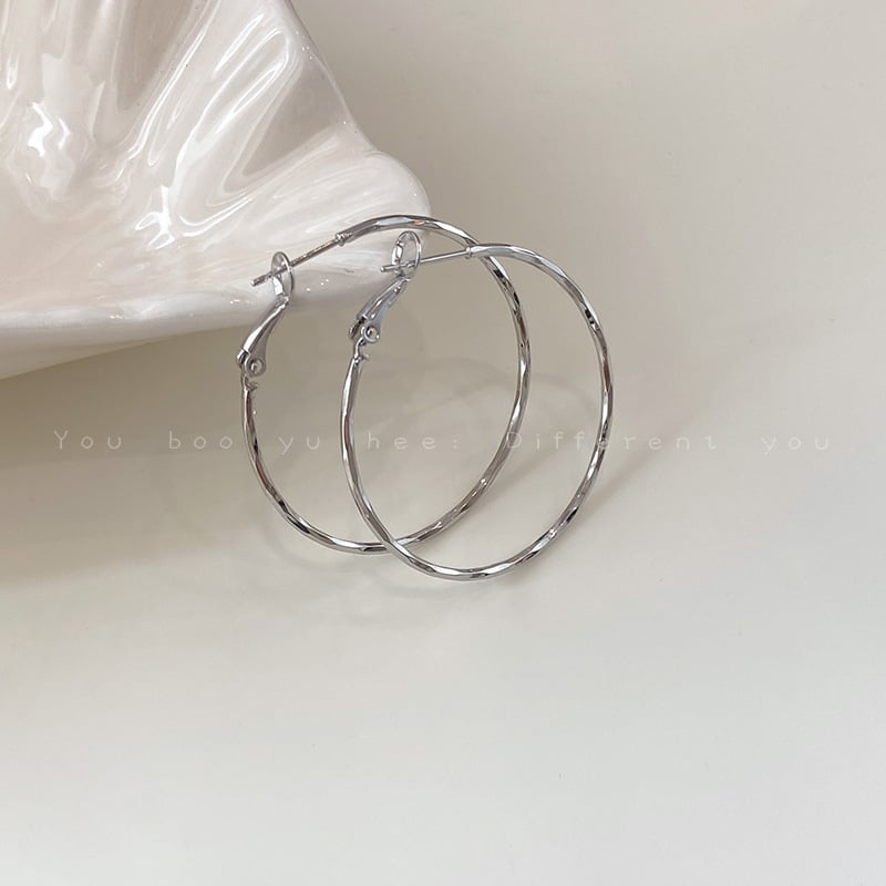 Hansha Geometrijski bakreni naušnice, jednostavan stil, elektroplatirane, ušna igla od srebra 925