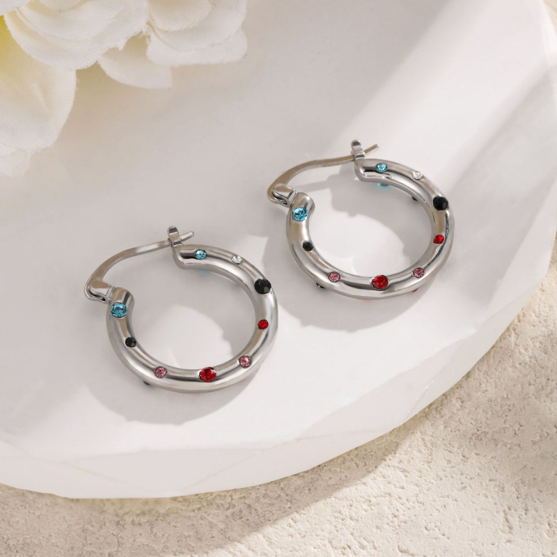 Медни обици със циркон и звезден мотив, луксозен стил, електроплатени, Jun zi, пролет 2025