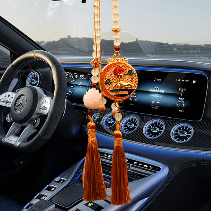 Будда автомобилна висулка за огледало, орнамент с лотос, модерен стил, персонализираема вътрешна декорация за кола