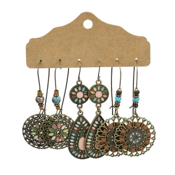 Обици – бохемски геометрични ресни с кристали, цинкова сплав, за жени, пролет 2024