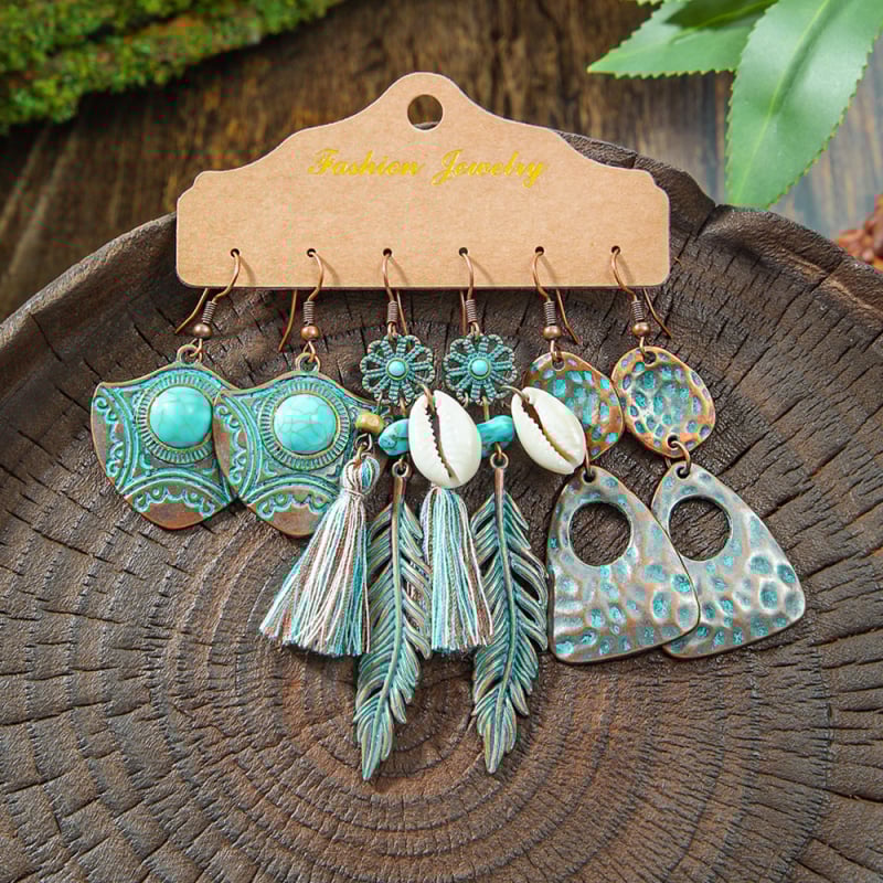 Обици – бохемски геометрични ресни с кристали, цинкова сплав, за жени, пролет 2024