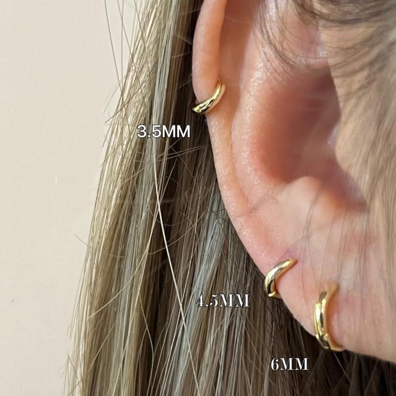 Ушна костна халка Jennie стил, супер мини, гладка повърхност, прост пръстен (Материал: Друго; Стил: Ниша; Година/Сезон: Друго)