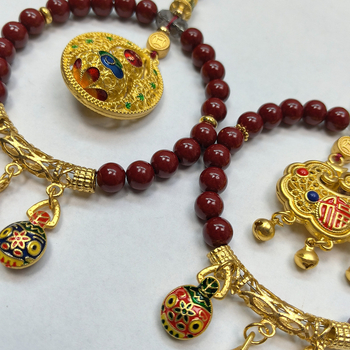 Automobilski viseći talisman za unutarnju dekoraciju, kineski tradicionalni stil, materijal imitacija cinnabara, auto ukras