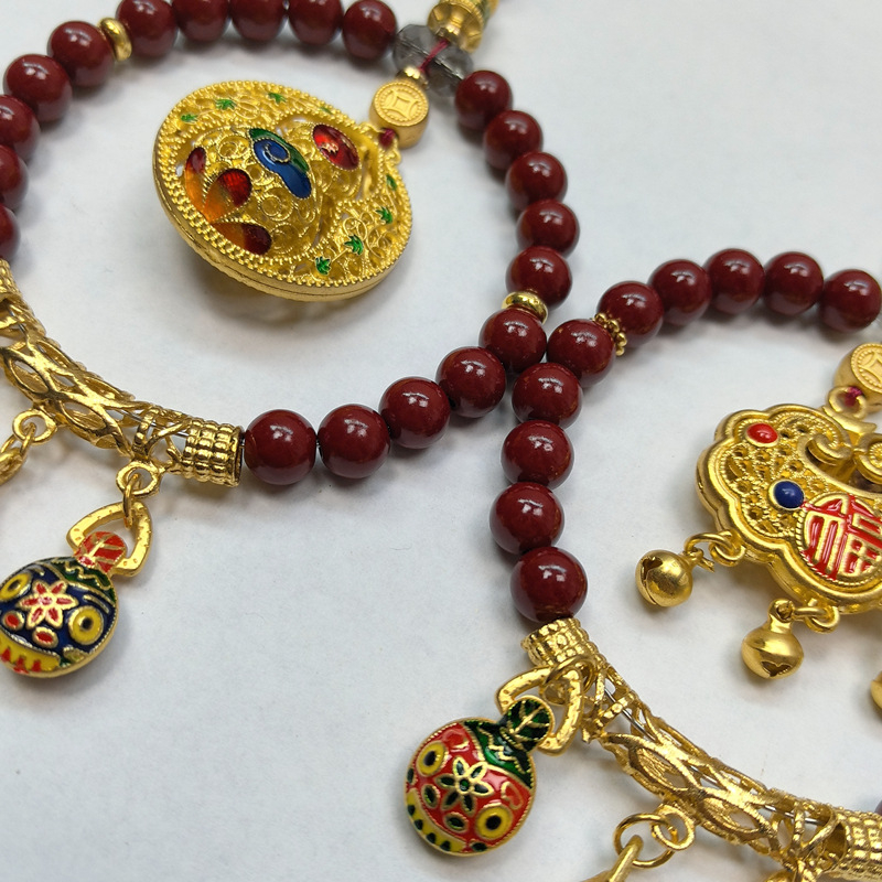 Automobilski viseći talisman za unutarnju dekoraciju, kineski tradicionalni stil, materijal imitacija cinnabara, auto ukras