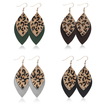 Cercei - Piele Cortex, formă picătură, primăvara 2023, stil lux ușor (Origine: Jinhua)