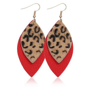 Cercei - Piele Cortex, formă picătură, primăvara 2023, stil lux ușor (Origine: Jinhua)