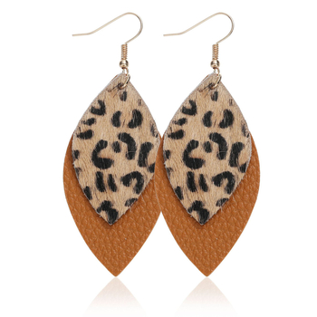 Cercei - Piele Cortex, formă picătură, primăvara 2023, stil lux ușor (Origine: Jinhua)