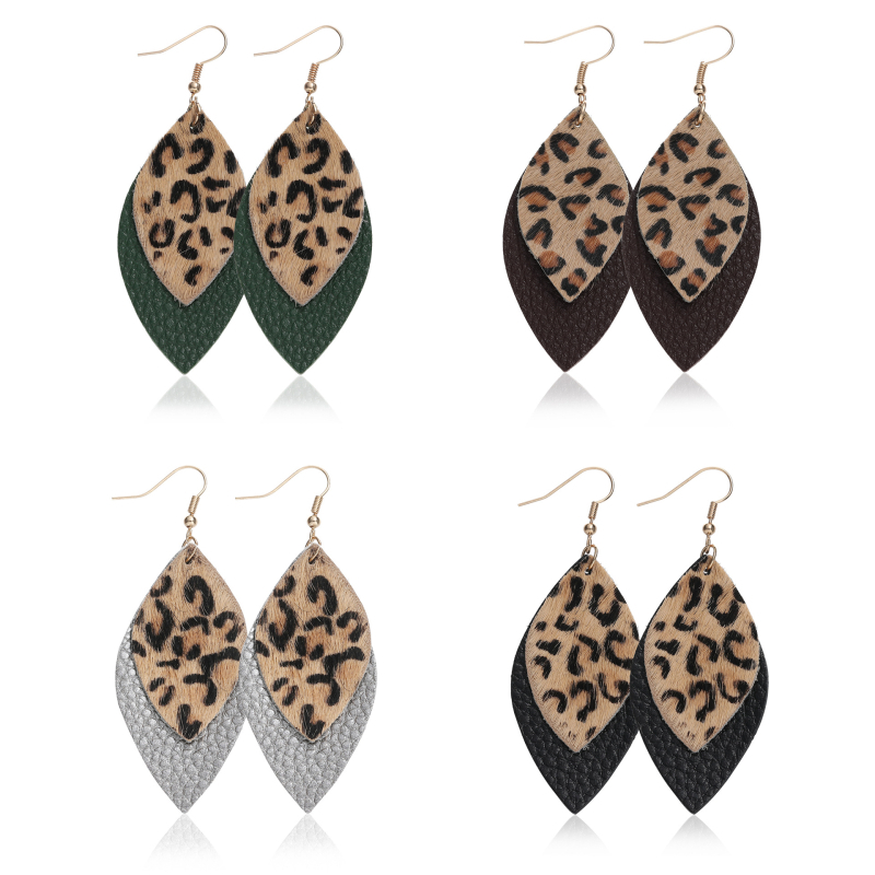 Cercei - Piele Cortex, formă picătură, primăvara 2023, stil lux ușor (Origine: Jinhua)