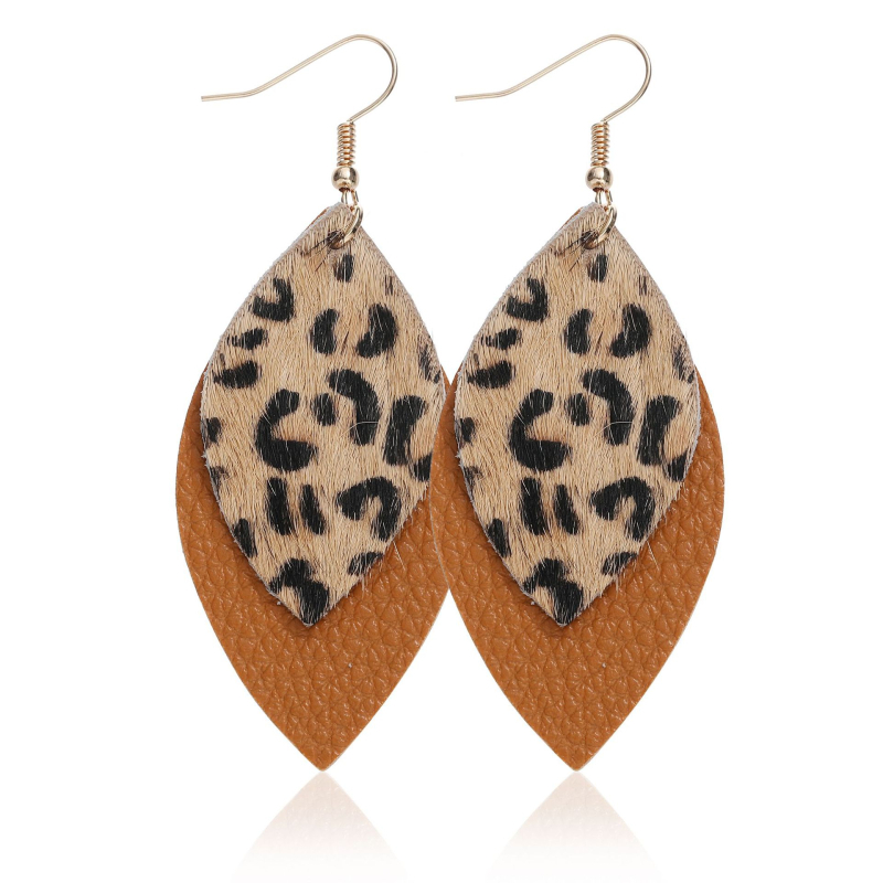 Cercei - Piele Cortex, formă picătură, primăvara 2023, stil lux ușor (Origine: Jinhua)