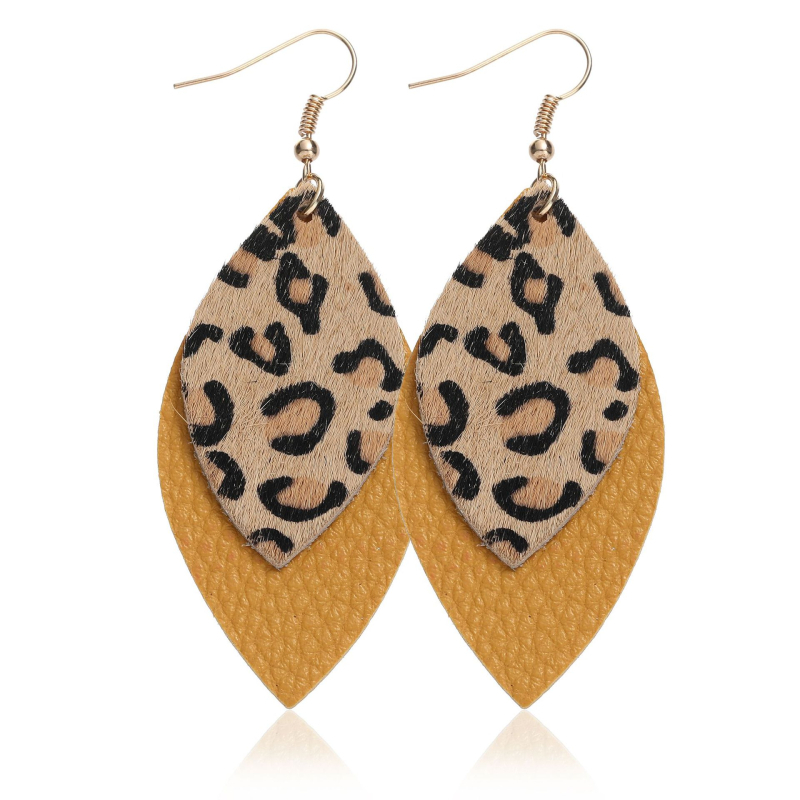 Cercei - Piele Cortex, formă picătură, primăvara 2023, stil lux ușor (Origine: Jinhua)