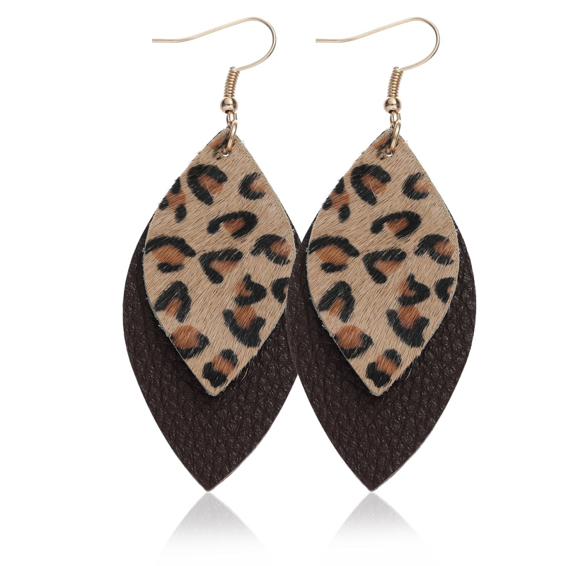 Cercei - Piele Cortex, formă picătură, primăvara 2023, stil lux ușor (Origine: Jinhua)