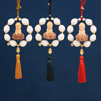 Pandantiv decorativ auto Bodhi lotus, stil tradițional chinezesc; material rășină; brand Copper hair; decor interior