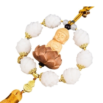 Pandantiv decorativ auto Bodhi lotus, stil tradițional chinezesc; material rășină; brand Copper hair; decor interior