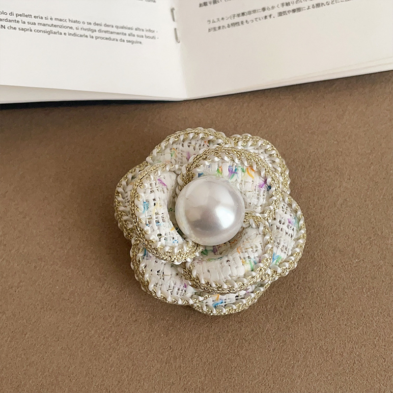 Ronerai Camellia Pearl Bross — Metalni geometrijski oblik, Elektroplatiranje, INS stil, Ženski ukras