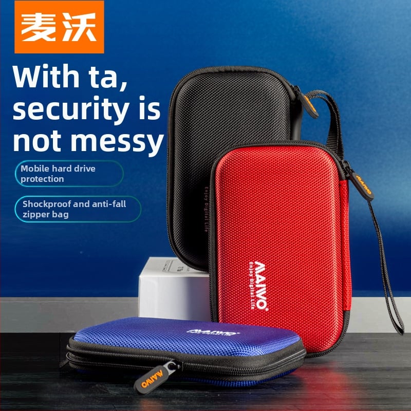 MAIWO KT02 PU dėklas kietajam diskui – nešiojama apsaugos dėžutė, OEM apdorojimas, įtrauktas 1 mobiliojo kietojo disko saugojimo paketas